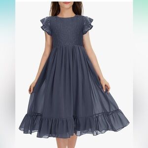 Girls Dressy Lace Blue Dress size 12